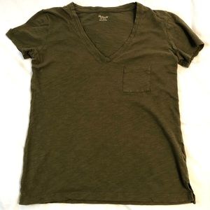 Madewell olive green short sleeve pocket t shirt